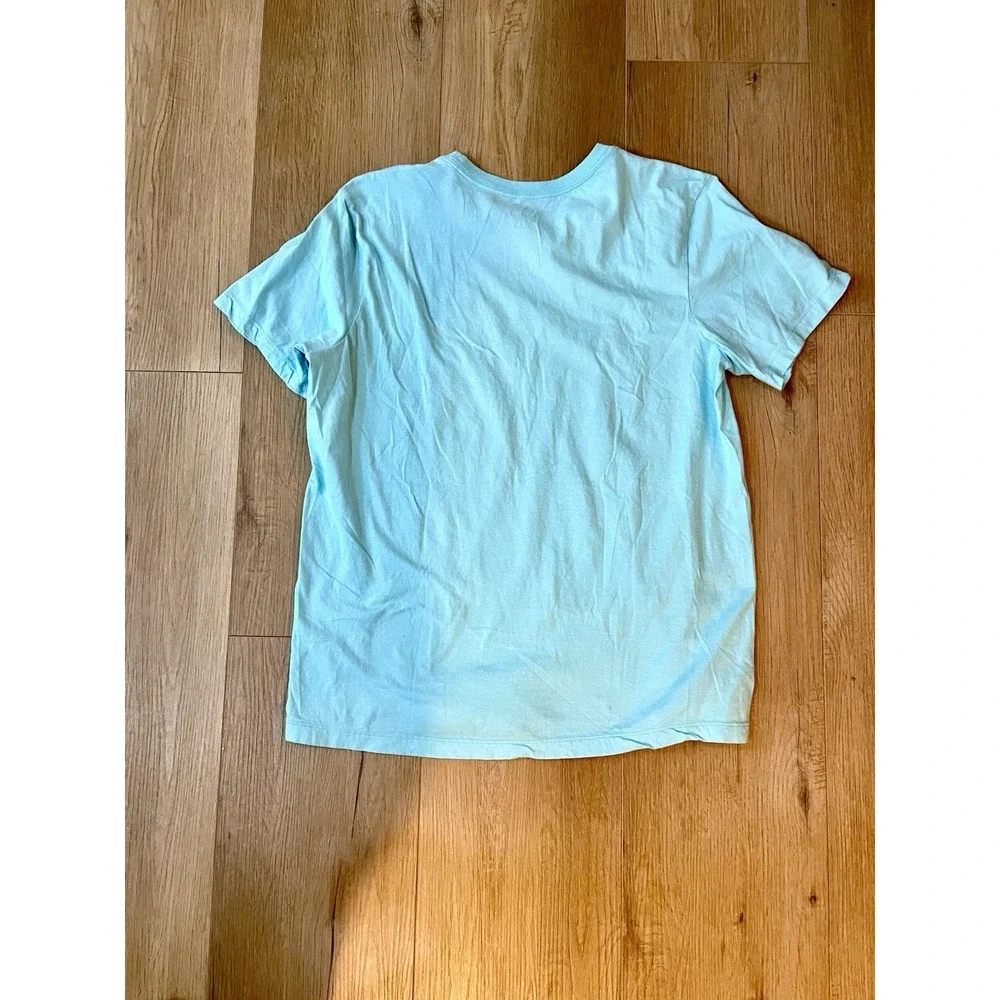 Nike The Nike Tee Mens Large L Turquoise Aqua Blue Big Swoosh Graphic T Shirt